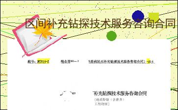 區(qū)間補充鉆探技術(shù)服務(wù)咨詢合同